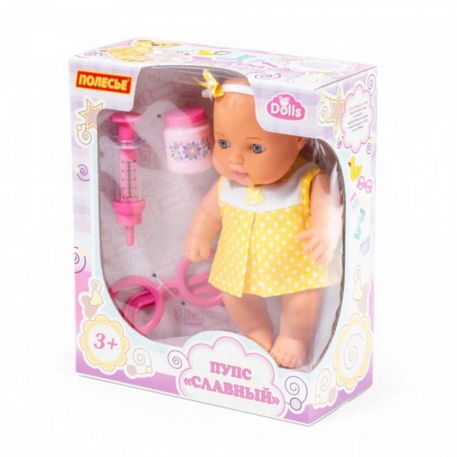 Zieke baby met accessoires