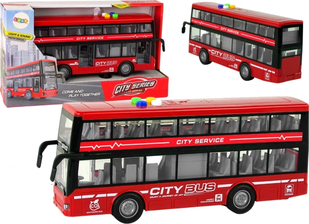 Double-decker bus with lights and sounds 1:16 – Red