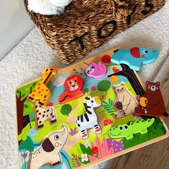 Houten puzzel ZOO Safari voor kinderen