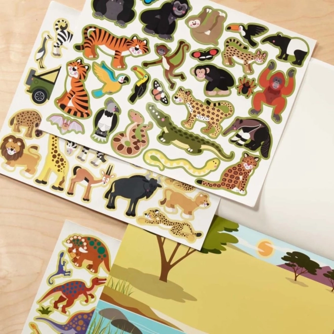 Herbruikbare stickers met landschapsmotieven