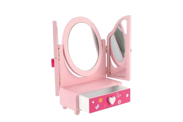 Spiegel sieradendoos Princess 3-delige lade hout 16x25x8cm in doos