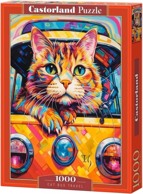 Puzzle 1000 Pieces Cat Bus Travel