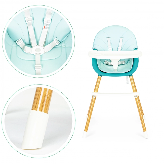 Ecotoys Eetstoel 2-in-1 turquoise