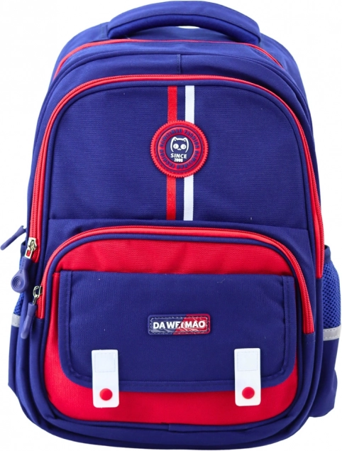 Sac à dos scolaire bleu marine et rouge 20 L