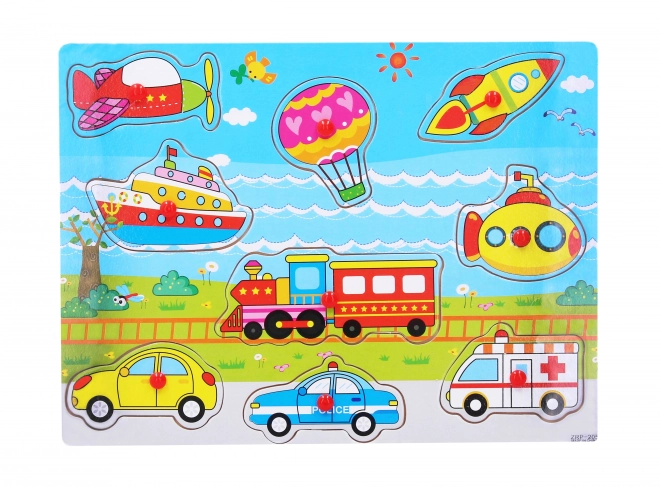 Wooden Jigsaw with Vehicles 30 x 23 cm