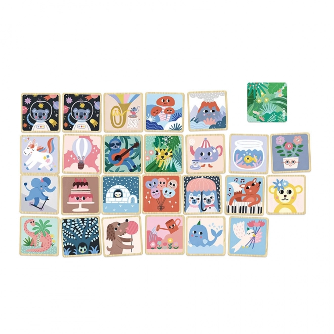 Houten memoryspel met vrolijke dieren van Vilac