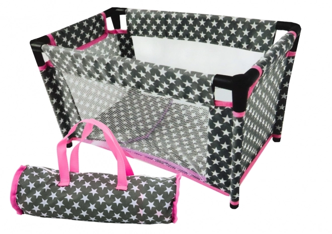 Alice Star Bed Poppenbed in grijs roze kleur