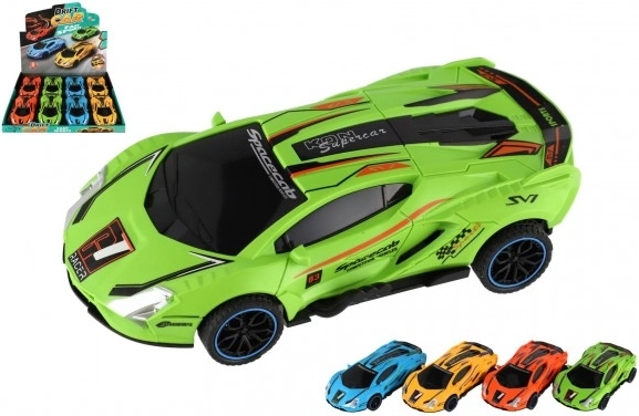 Voiturette de drift en plastique à inertie 16 cm – set de 4 couleurs, 8 pcs en boîte