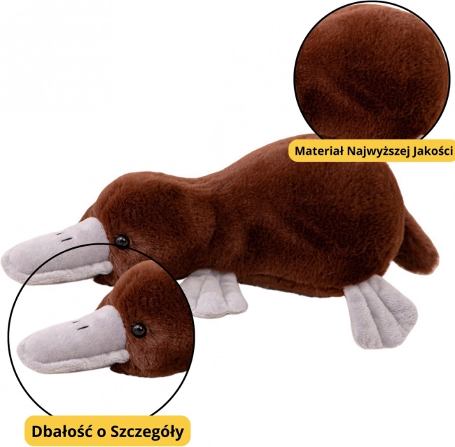 Brown plush toy platypus 32 cm