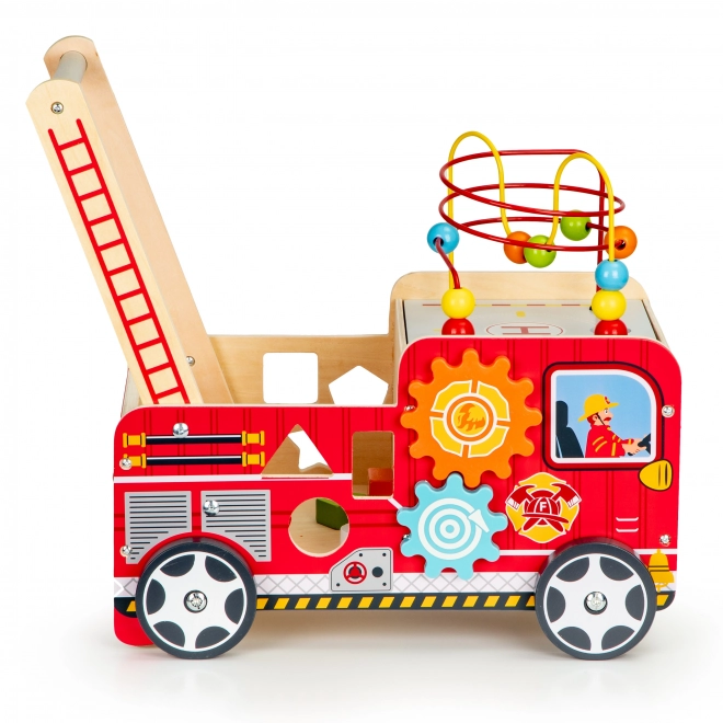 Holz-Lernlaufwagen mit Bauklötzen - Feuerwehrwagen ECOTOYS