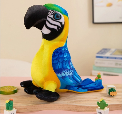Yellow plush parrot 20 cm