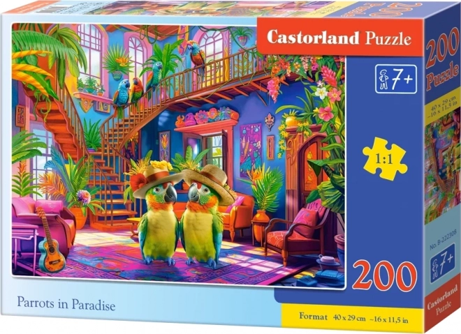 Puzzel 200 papegaaien in het paradijs