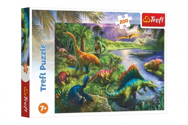 Puzzel Dinosauriërs 200 stukjes 48x34cm in doos 33x23x4cm