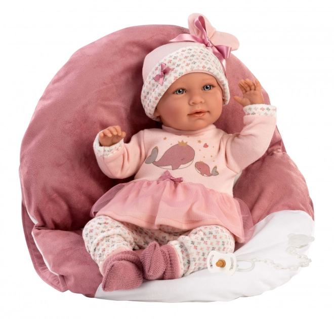 Llorens 74014 NIEUW GEBOREN - realistische babypop met geluiden en zacht stoffen lichaam - 42 cm