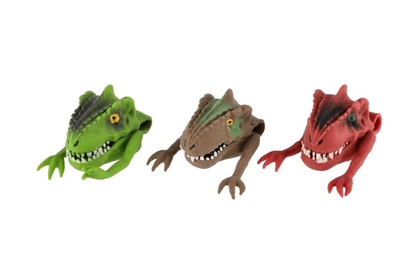 Marionnette dinosaure 6x8cm silicone 3 couleurs