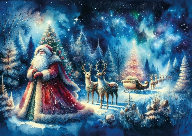 Puzzel Kerstman onder de Noorderhemel 260 stukjes