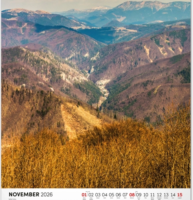 Muurkalender Nationale Parken van Slovakije 2026