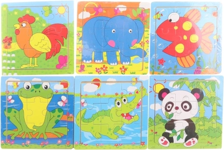 Houten puzzel krokodil 9 stukjes