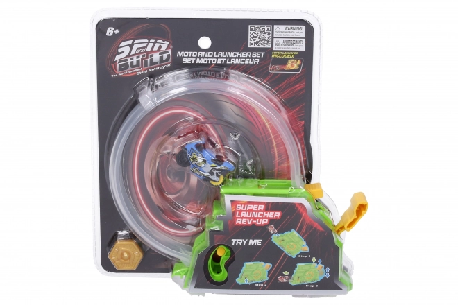 Spin and Build Ejector Device with Two Motorcycles