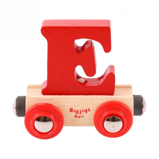 Houten wagon Bigjigs Rail met letter E