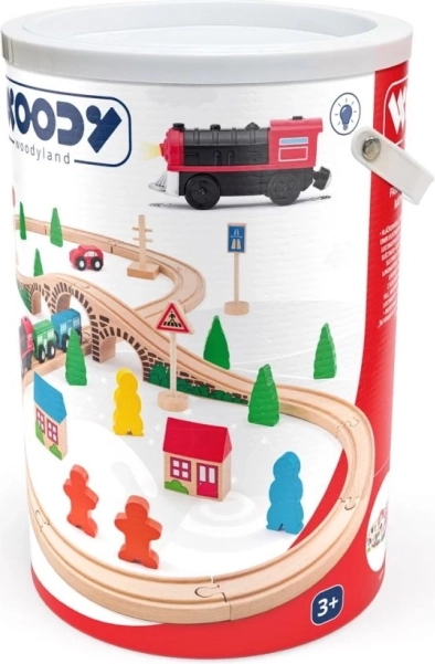 Woody Figure-Eight Train Set with Electric Engine