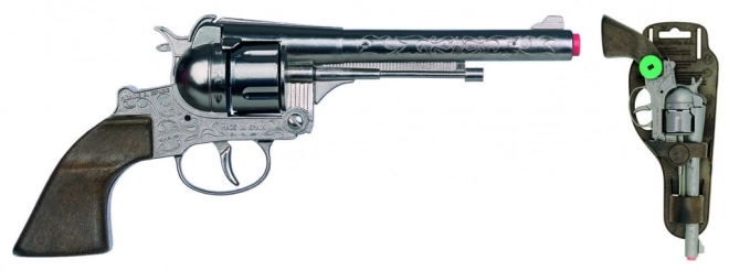 Revolver cowboy zilver, metaal - 12 schoten