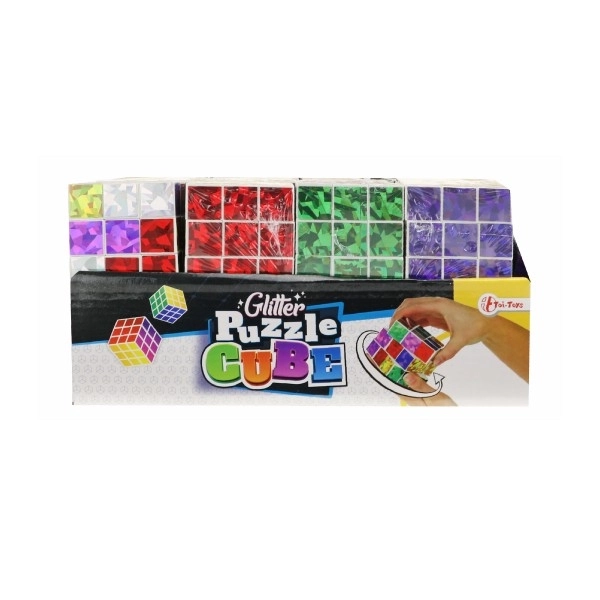 Opvouwbare puzzelblok glanzend plastic 6,5x6,5cm in zak