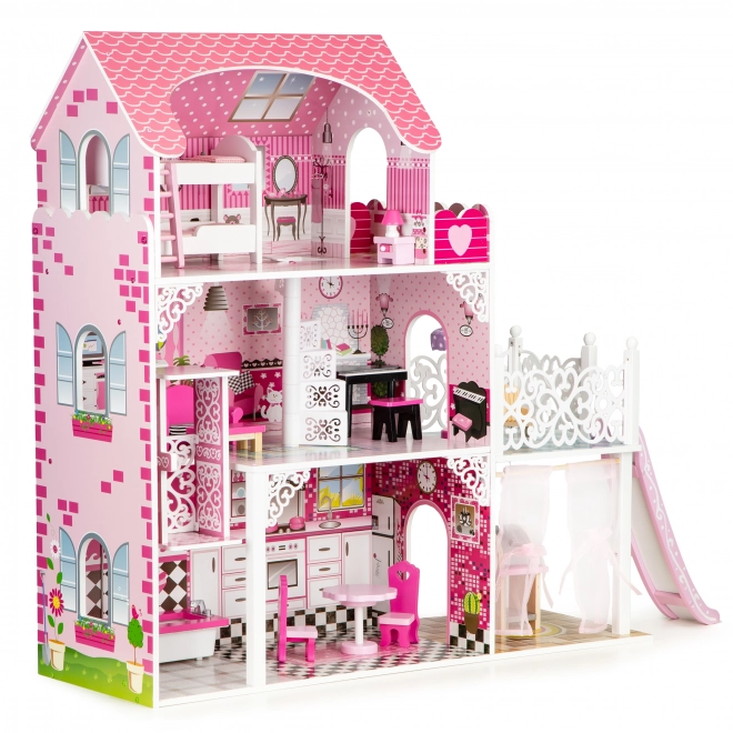 Holzpuppenhaus mit Rutsche