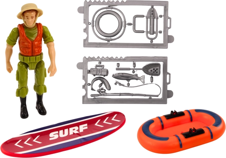 Surferfiguur en rijke accessoires