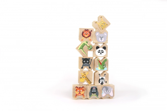 Houten balansspel wilde dieren