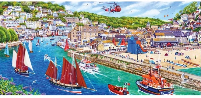 puzzle panoramique Port de Looe de Gibsons, 636 pièces