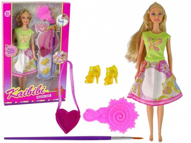 Lange Haare Malerei Kleid Puppe – blond
