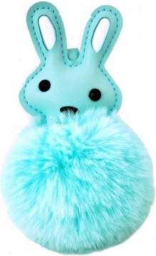 Décoration suspendue lapin avec pompon (12 × 8 cm)