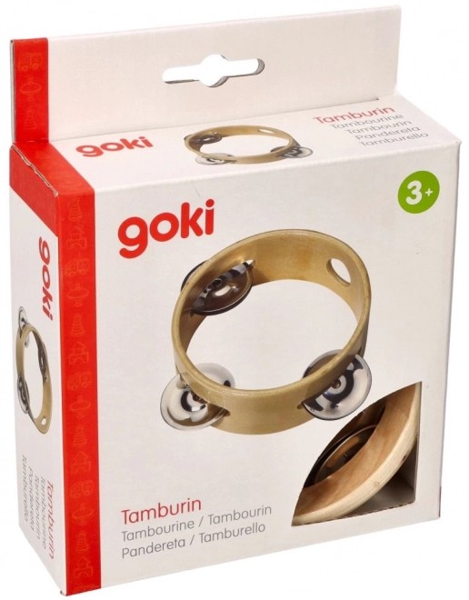 Tamburin Goki mit 3 Schellen ohne Membran