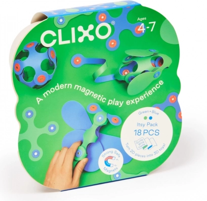 Flexible Magnetic Building Set in Green & Blue