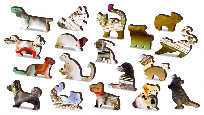 Houten puzzel Katjes in Venetië 2-in-1