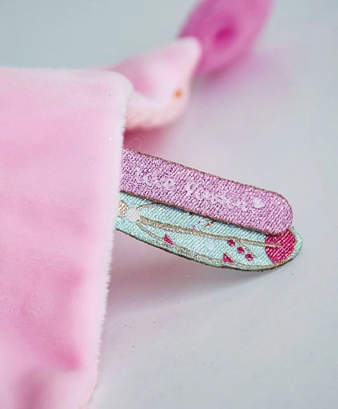Cadeauset - roze pluchen knuffeldoek kat