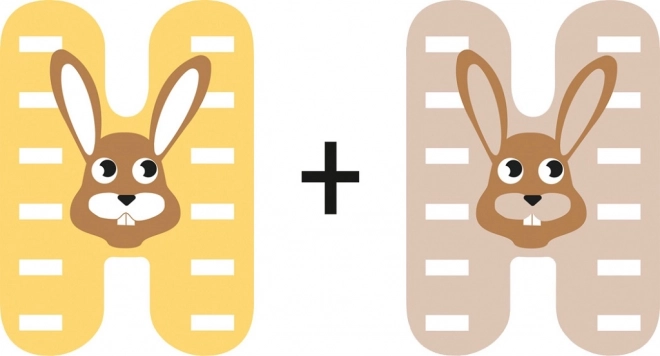 Wooden Letter H with Hare