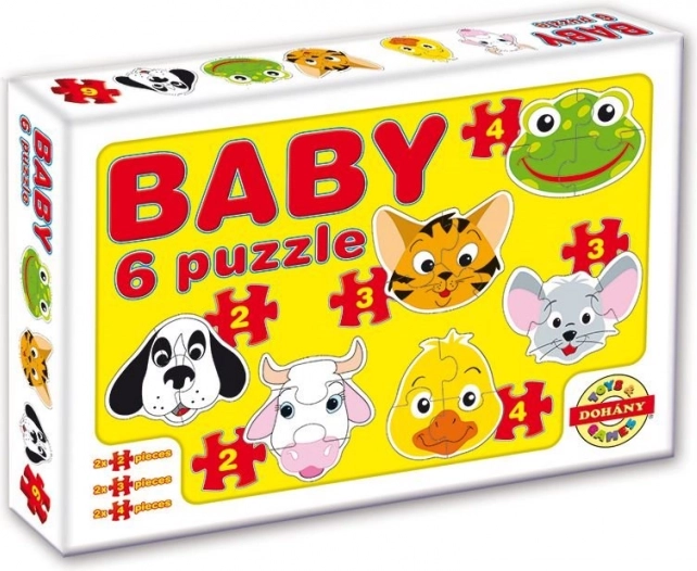 Dohany Children's Puzzle Animal Heads Safari 6in1