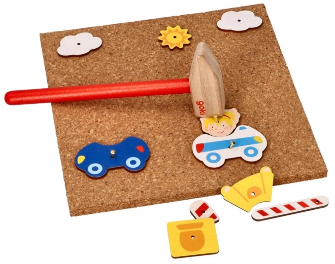 Colorful wooden shapes