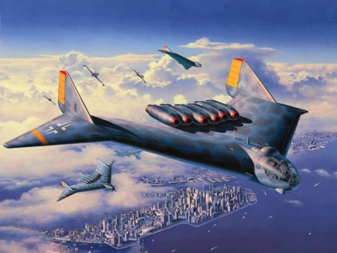 Plastic modelvliegtuig van de P-serie Arado AR E.555 1/72