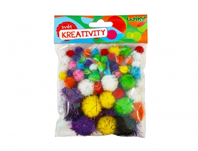 Pompons mit Glitzer-Mix Größen