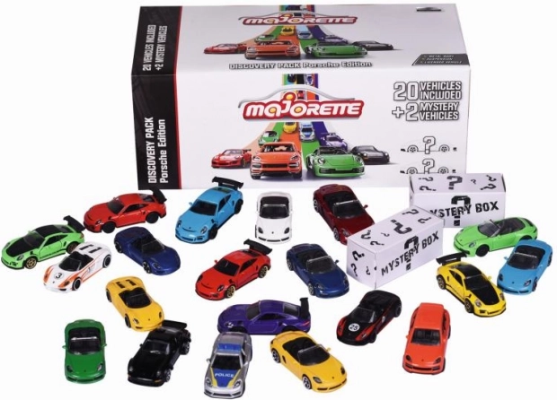 Set Porsche-autootjes Discovery 1:64 (20 + 2 verrassingen)