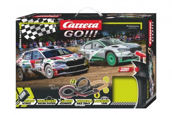 Autobaan Carrera GO!!! 62584 Škoda Rally 4,9m + 2 auto's in doos 58x40x10cm