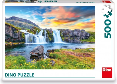 Beautiful Icelandic waterfall motif