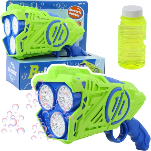 Bubble Gun with LED Lights Blue-Green