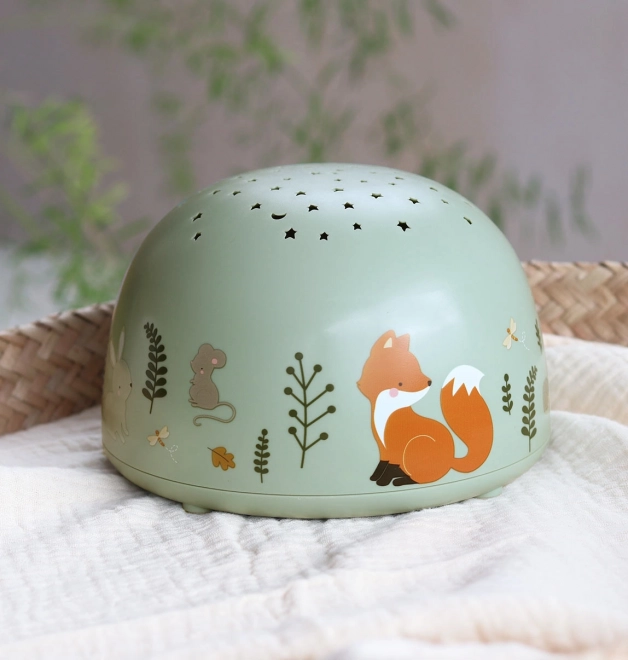 A Little Lovely Company Lampe mit Projektor – Freunde aus dem Wald