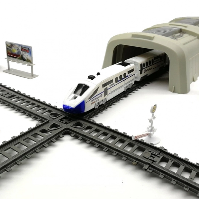 Elektrische treinen set Woopie met brug en tunnel