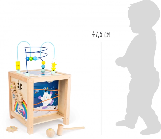 Cube d’activités motrices en bois pour enfants