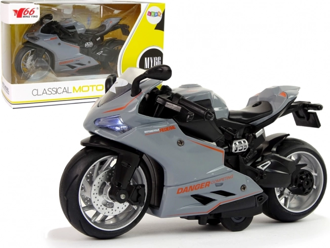 Motorcycle Sport Model 1:12 with Pull-Back Drive, Sound and Lights